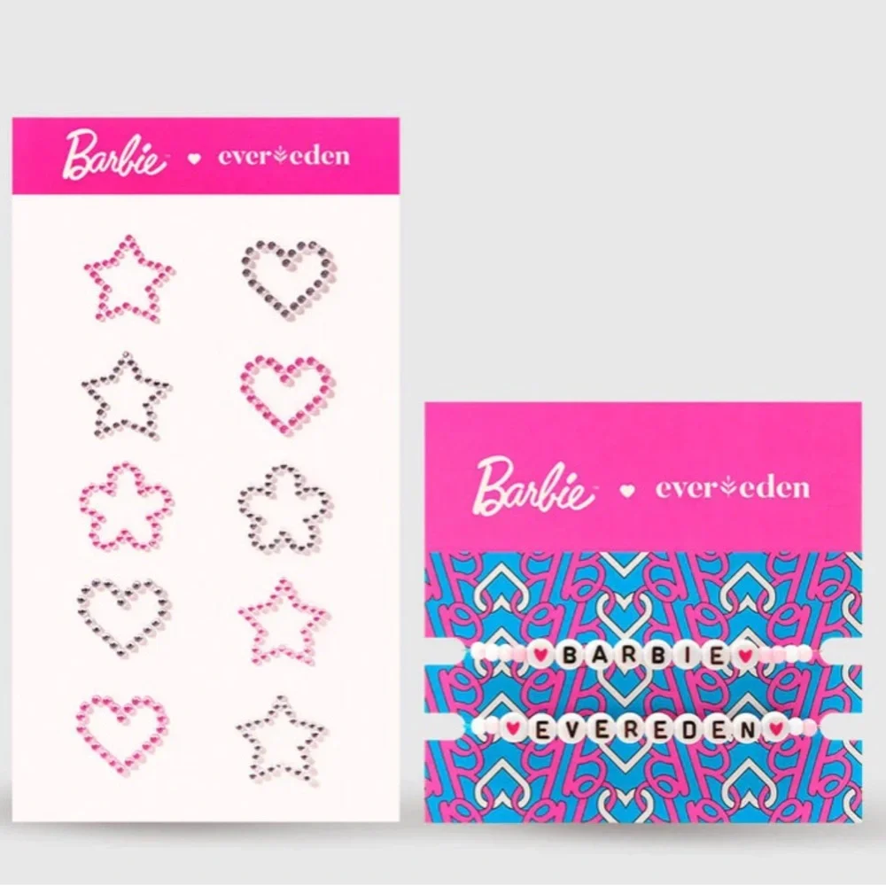 Barbie x Evereden Skincare Set Friendship Bracelets Popgrip sunglasses & Tote